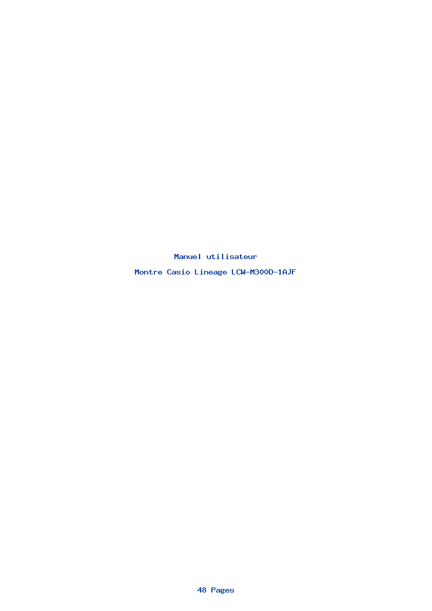 Page 1 de la notice Manuel utilisateur Casio Lineage LCW-M300D-1AJF