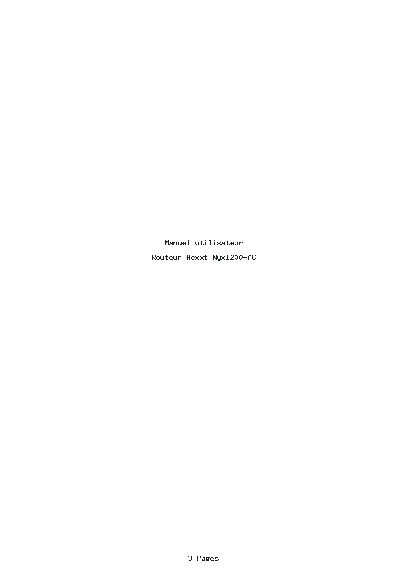Page 1 de la notice Manuel utilisateur Nexxt Nyx1200-AC