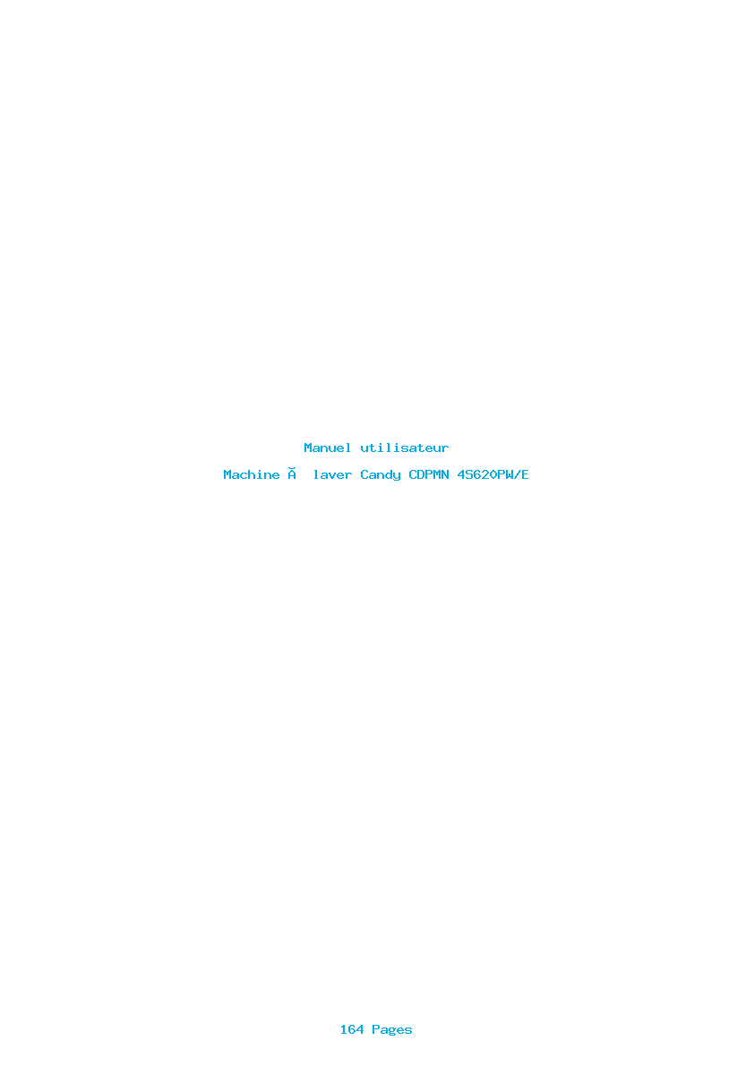 Page 1 de la notice Manuel utilisateur Candy CDPMN 4S620PW/E
