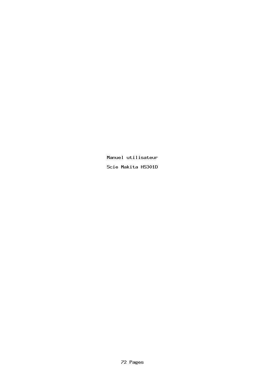 Page 1 de la notice Manuel utilisateur Makita HS301D