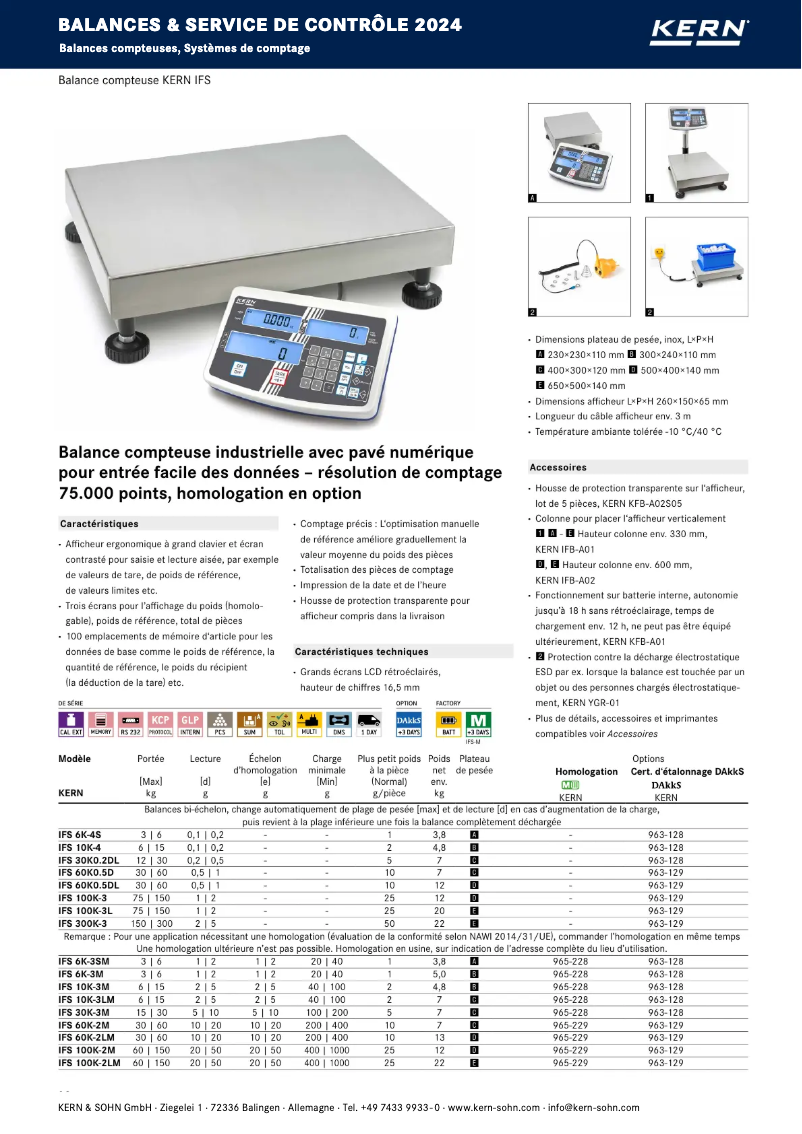 Page 1 de la notice Brochure Kern IFS 10K-4