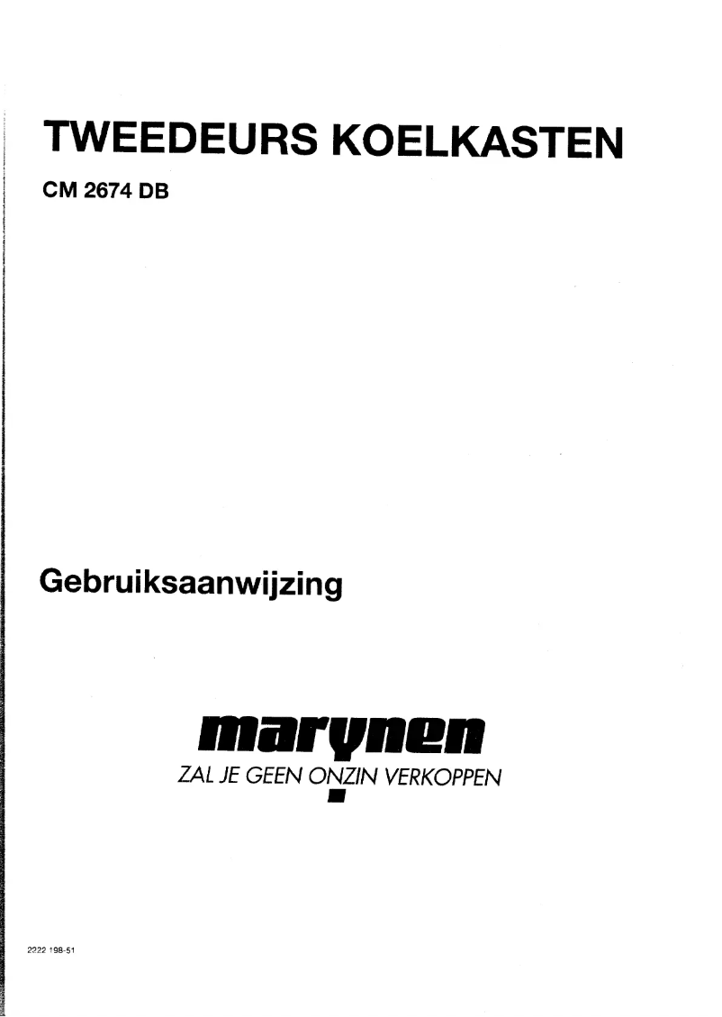 Página 1 del manual Manual de usuario Marynen CM 2674 DB