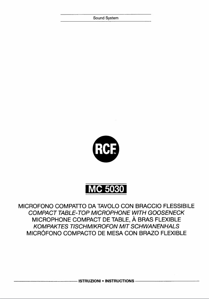 Página nº 1 - Manual de usuario RCF MC 5030