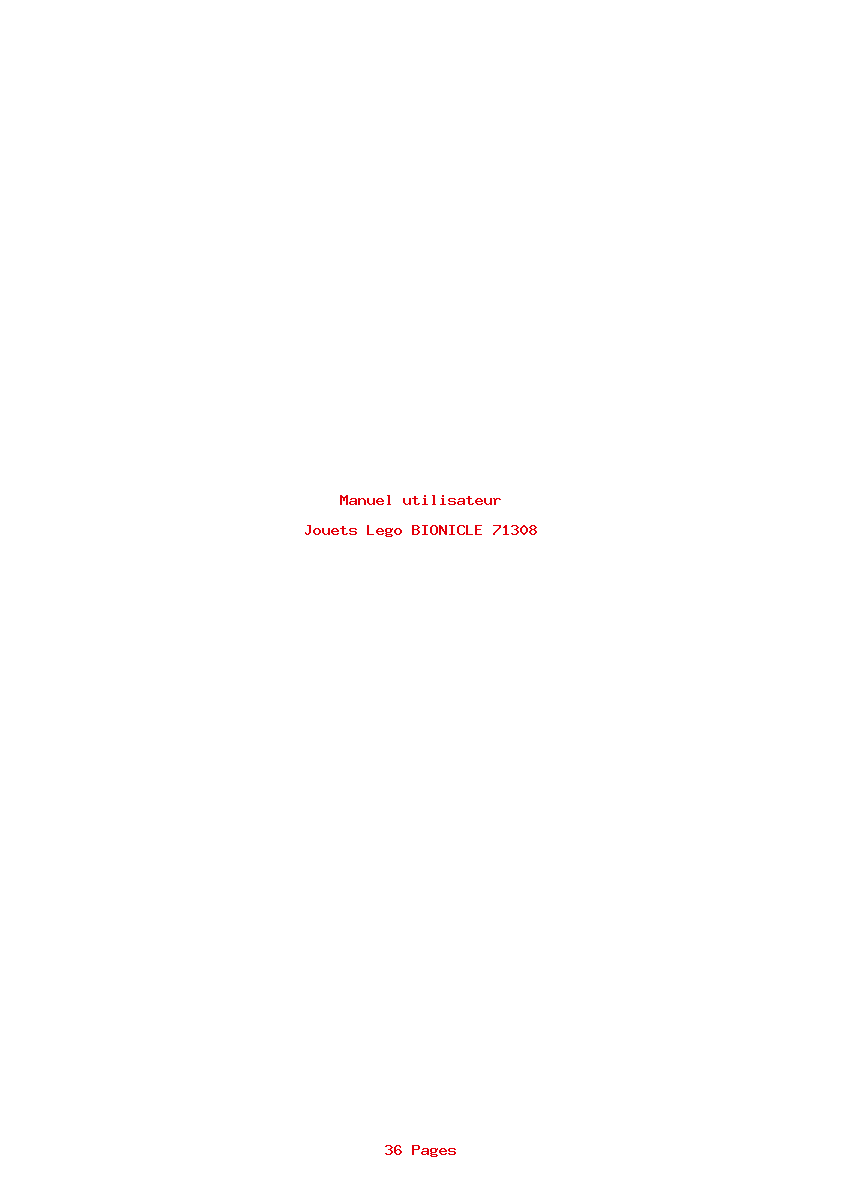 Image de la première page du manuel de l'appareil BIONICLE 71308
