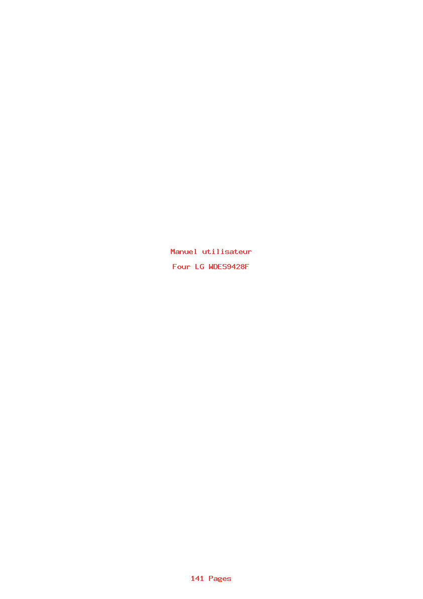 Page 1 de la notice Manuel utilisateur LG WDES9428F