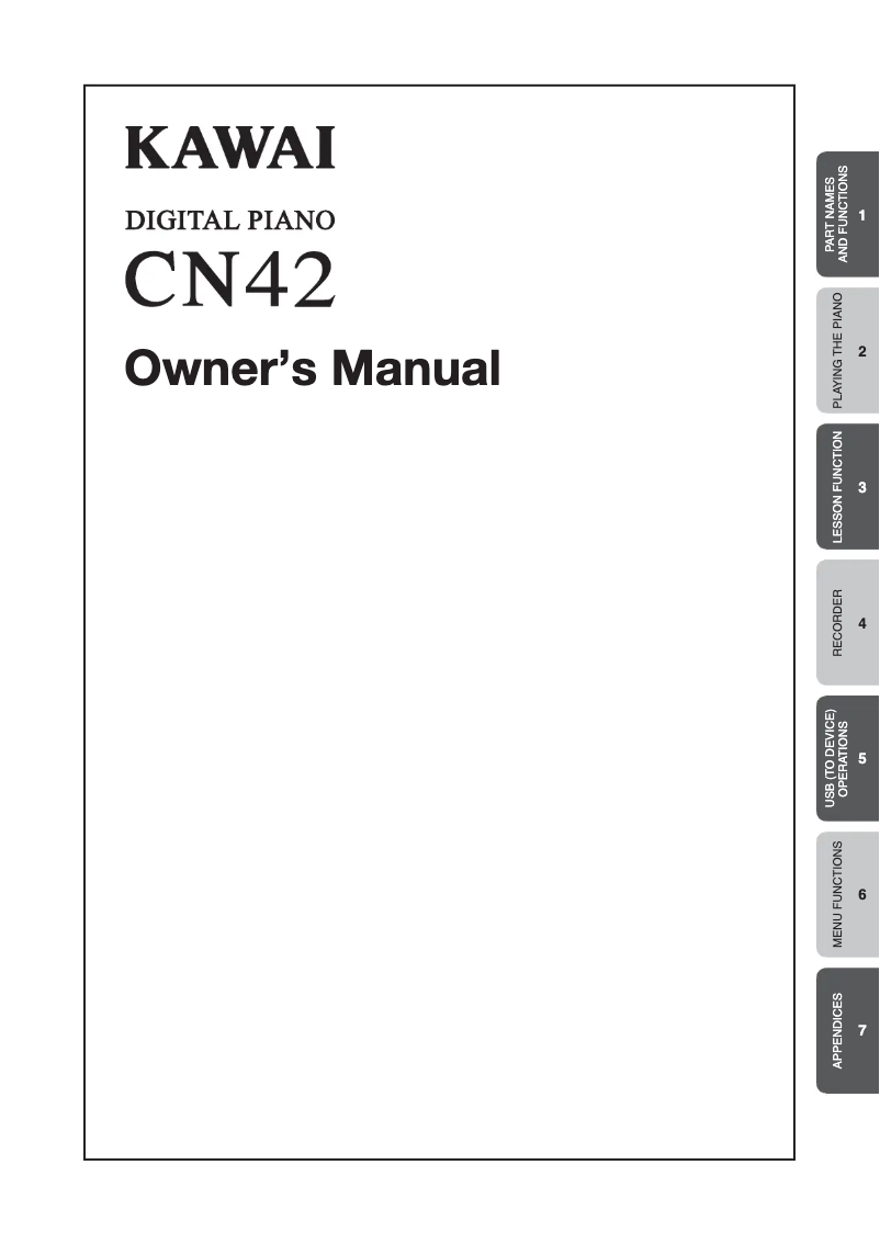 Página 1 del manual Manual de usuario Kawai CN42