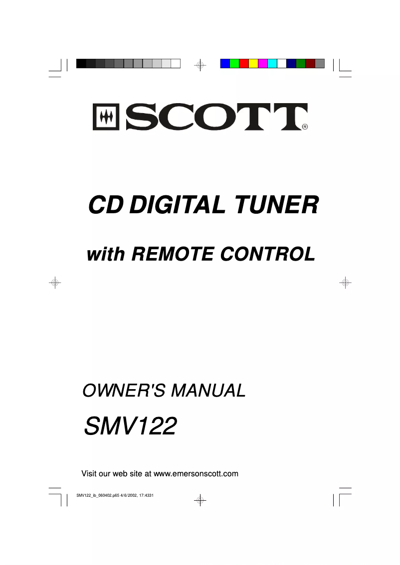 Page 1 de la notice Manuel utilisateur Emerson SMV122
