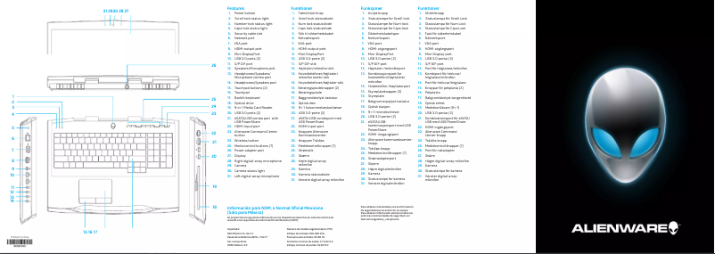 Página 1 del manual Guía de instalación Alienware M17x R4