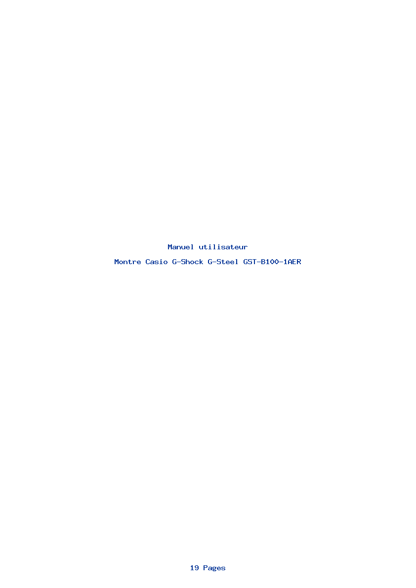 Page 1 de la notice Manuel utilisateur Casio G-Shock G-Steel GST-B100-1AER