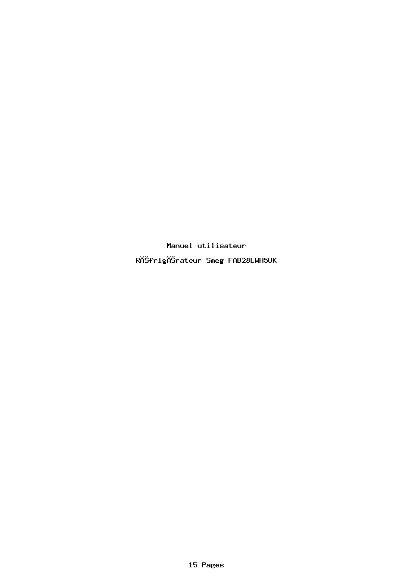 Page 1 de la notice Manuel utilisateur Smeg FAB28LWH5UK
