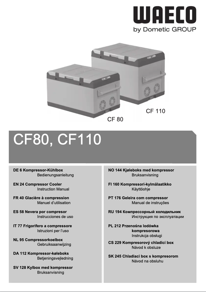 Página 1 del manual Manual de usuario Waeco CoolFreeze CF 110