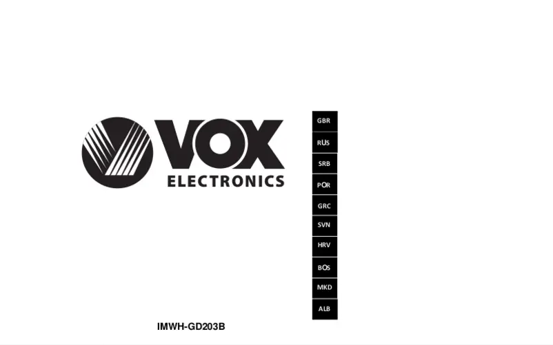 Page 1 de la notice Manuel utilisateur VOX IMWH-GD203 B