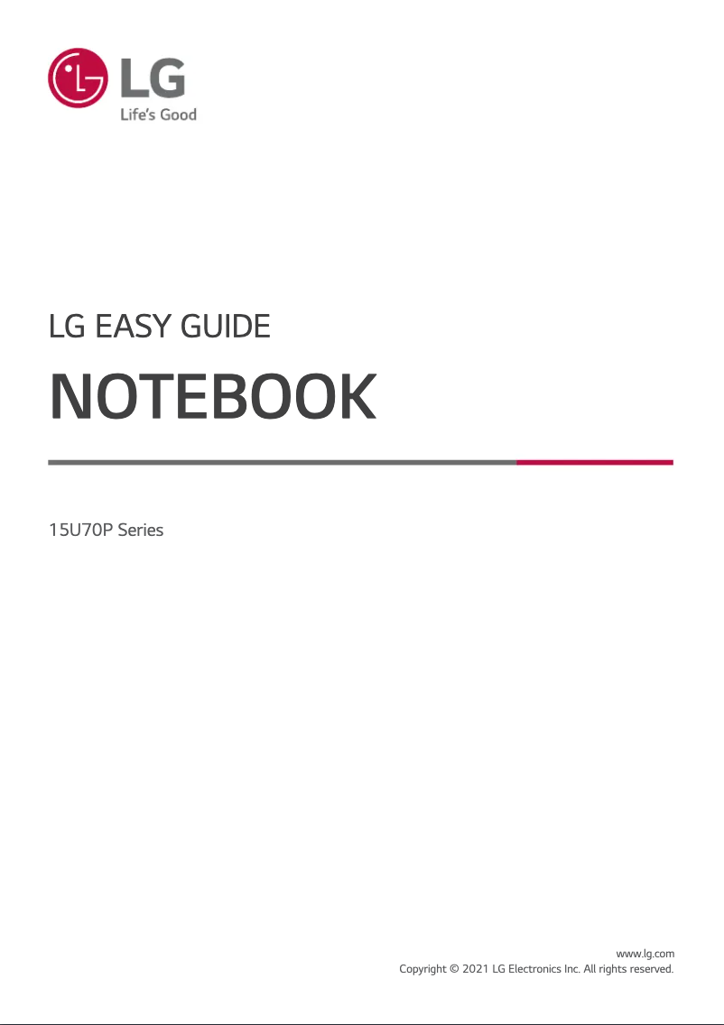 Page 1 de la notice Manuel utilisateur LG Gram 15U70P-P