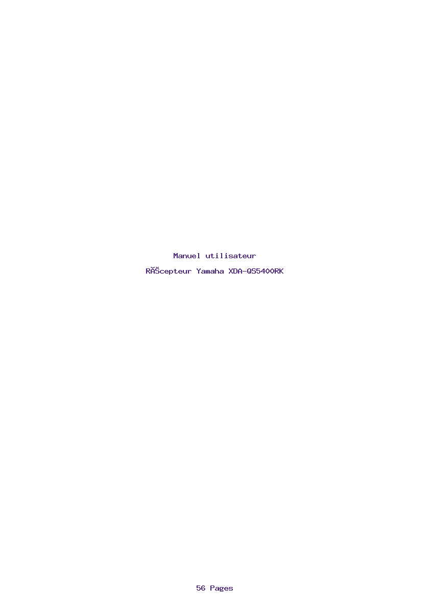 Page 1 de la notice Manuel utilisateur Yamaha XDA-QS5400RK