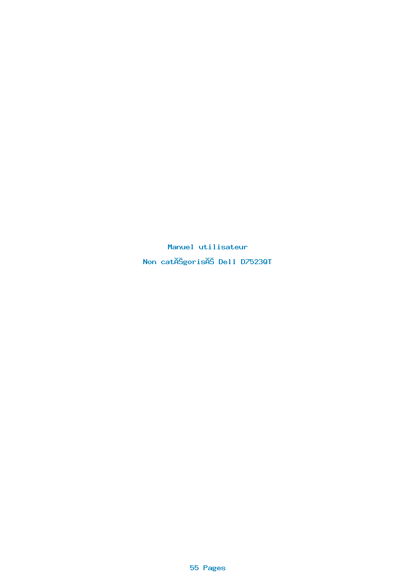 Page 1 de la notice Manuel utilisateur Dell D7523QT