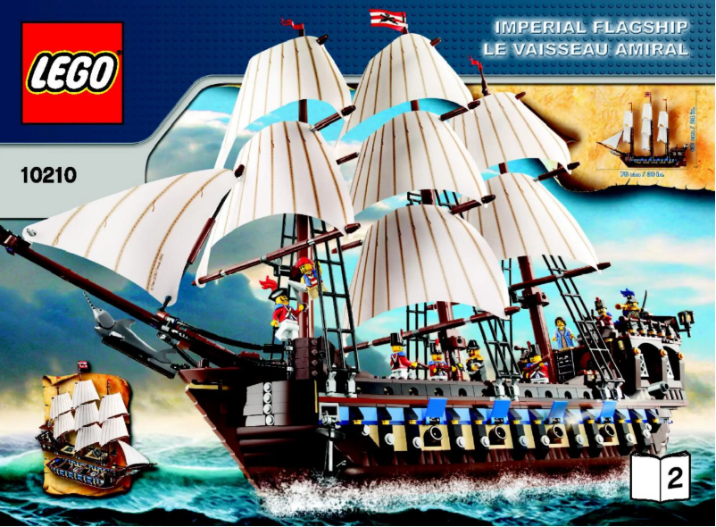 Page 1 de la notice Consignes visuelles Lego Pirates 10210