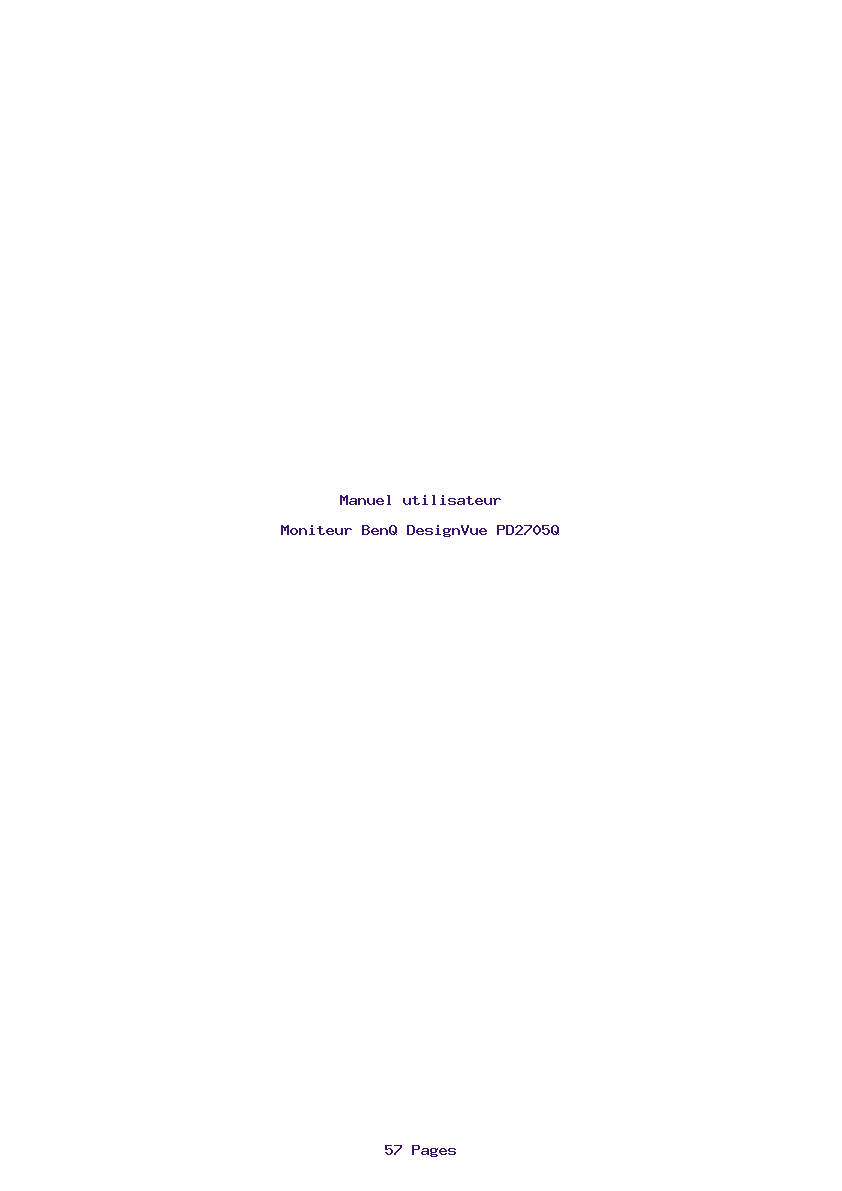Page 1 de la notice Manuel utilisateur BenQ DesignVue PD2705Q