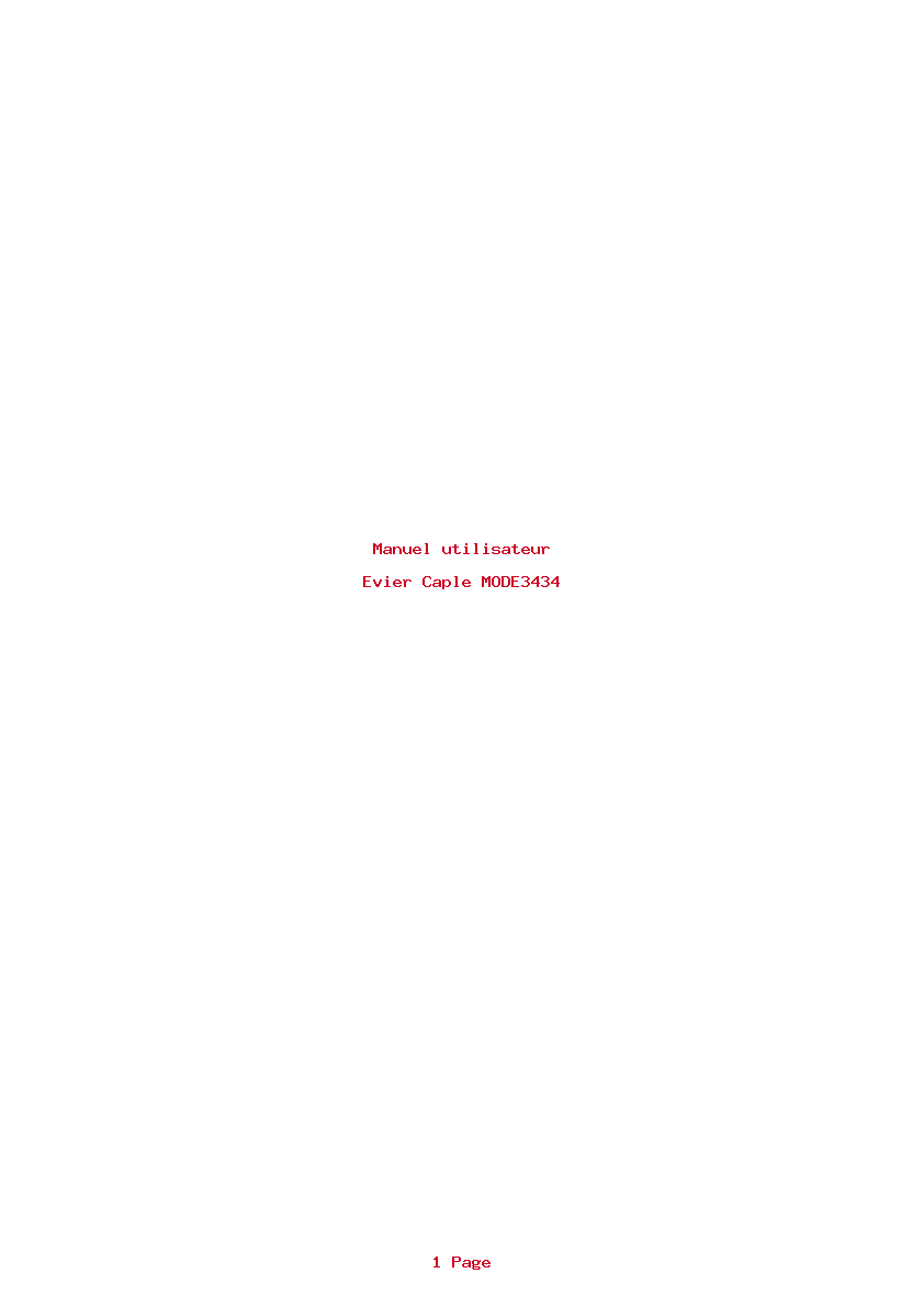 Page 1 de la notice Manuel utilisateur Caple MODE3434