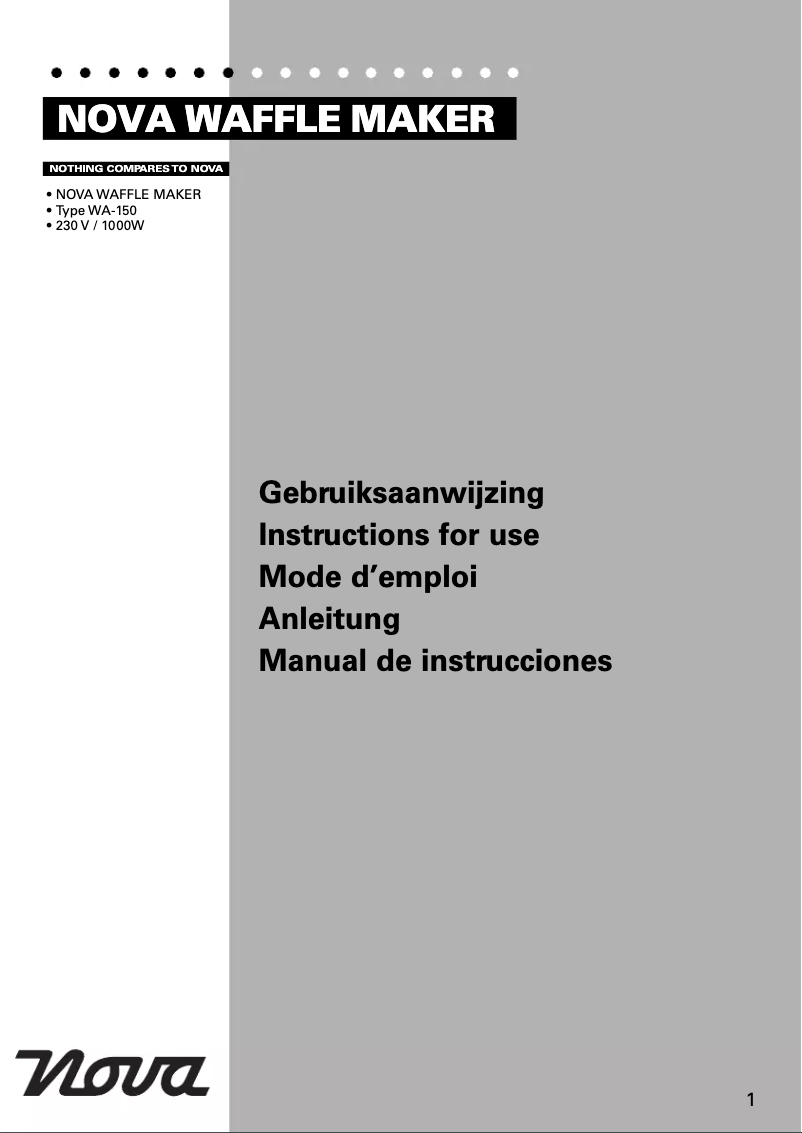 Page 1 de la notice Manuel utilisateur Nova WA-150