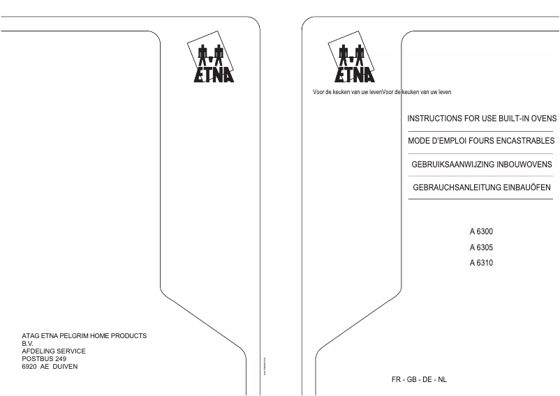 Page 1 de la notice Manuel utilisateur Etna A6305N