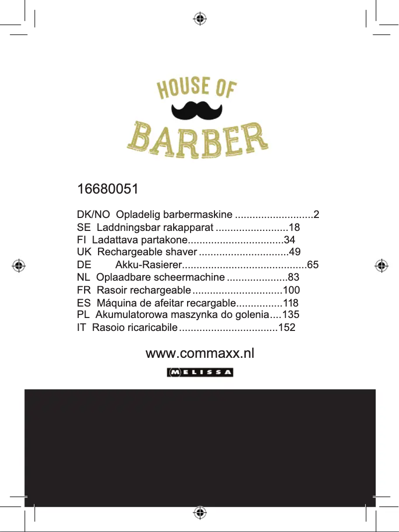 Page 1 de la notice Manuel utilisateur Melissa 16680051