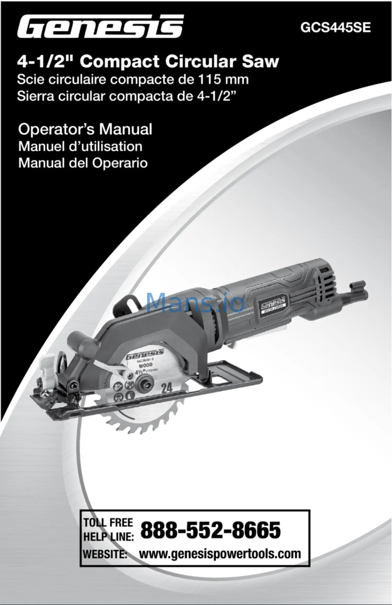 Page 1 de la notice Manuel utilisateur Genesis GCS445SE