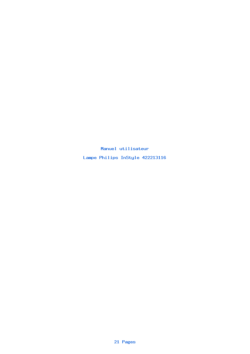 Page 1 de la notice Manuel utilisateur Philips InStyle 422213116