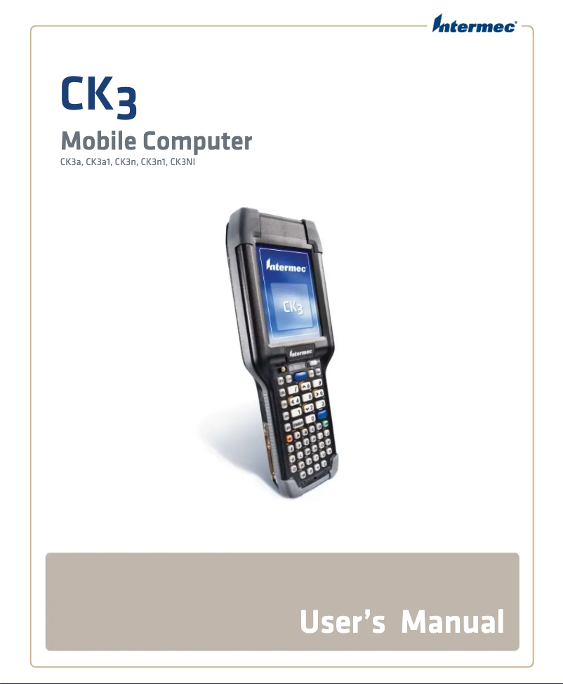 Page 1 of the manual User Manual Intermec CK3n1