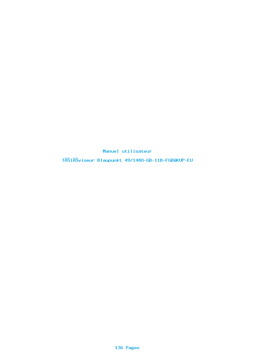 Page 1 de la notice Manuel utilisateur Blaupunkt 49/148O-GB-11B-FGBQKUP-EU