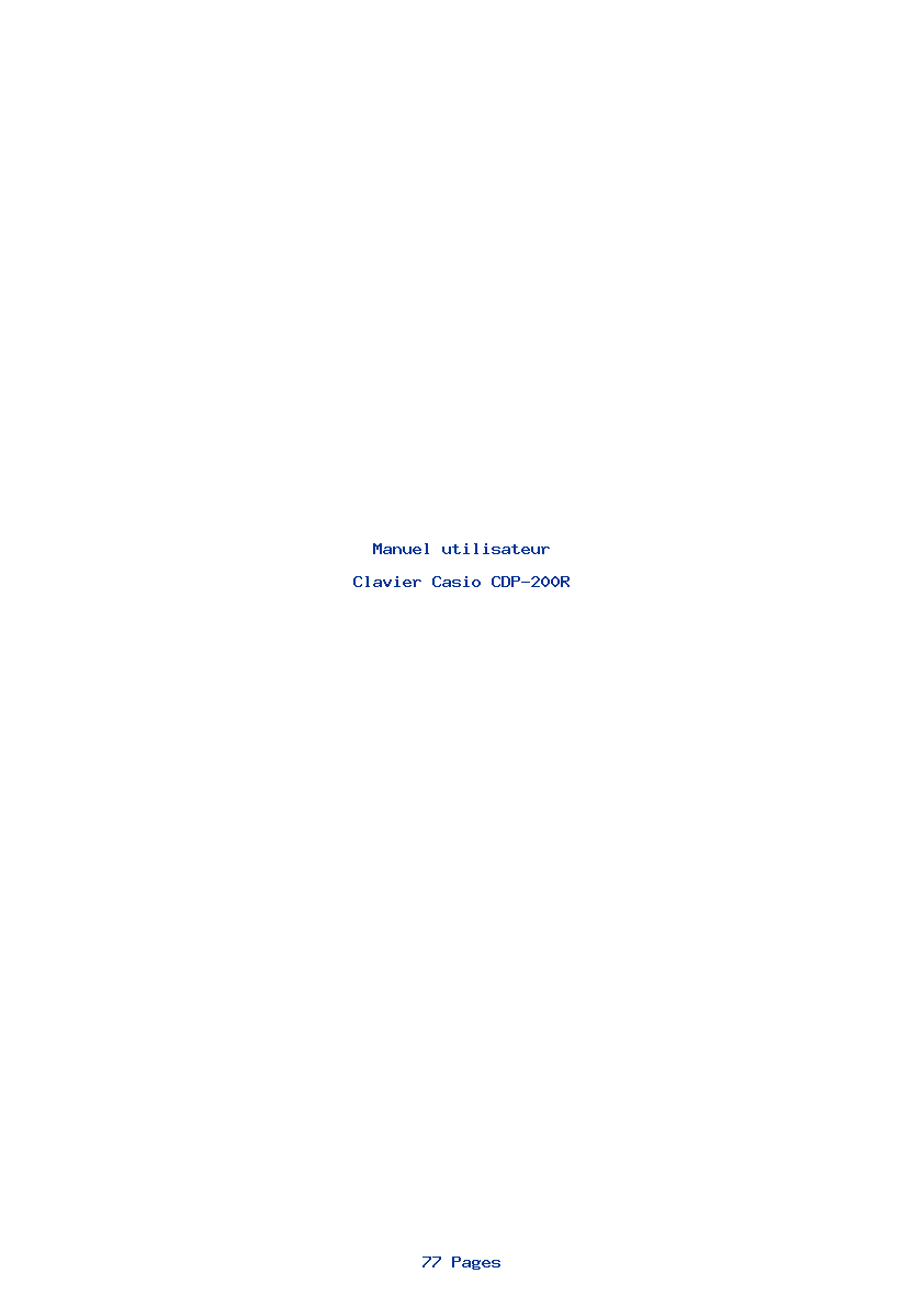 Page 1 de la notice Manuel utilisateur Casio CDP-200R