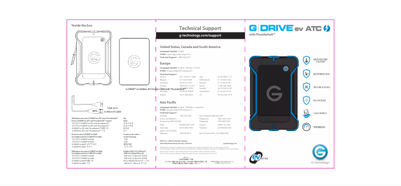 Page 1 de la notice Guide d'installation G-Technology G-Drive ev
