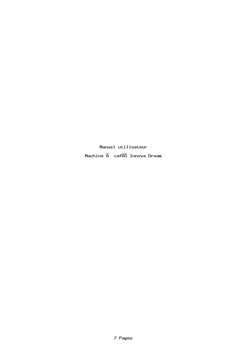 Page 1 de la notice Manuel utilisateur Innova Dream