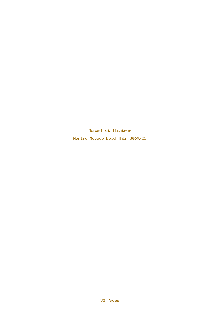 Page 1 de la notice Manuel utilisateur Movado Bold Thin 3600721
