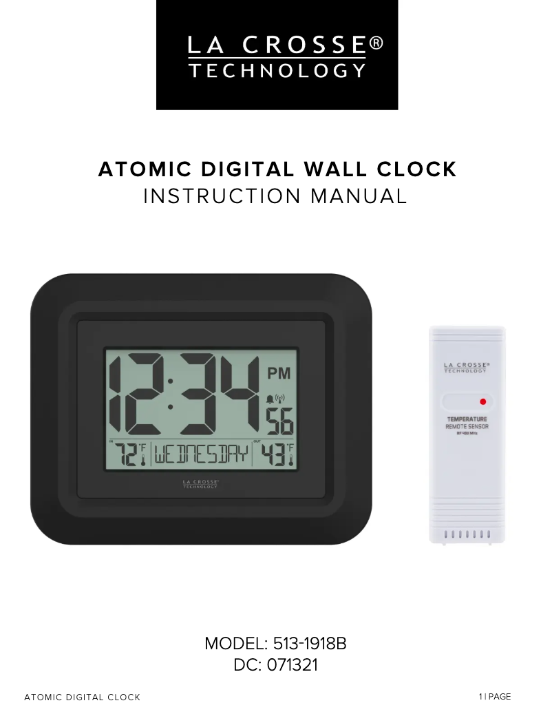 Página 1 del manual Manual de usuario La Crosse Technology 513-1918B