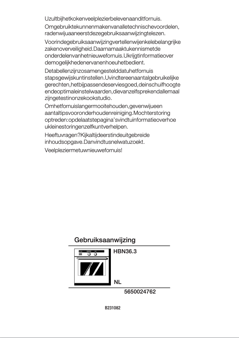 Page 1 of the manual User Manual Bosch HBN3653