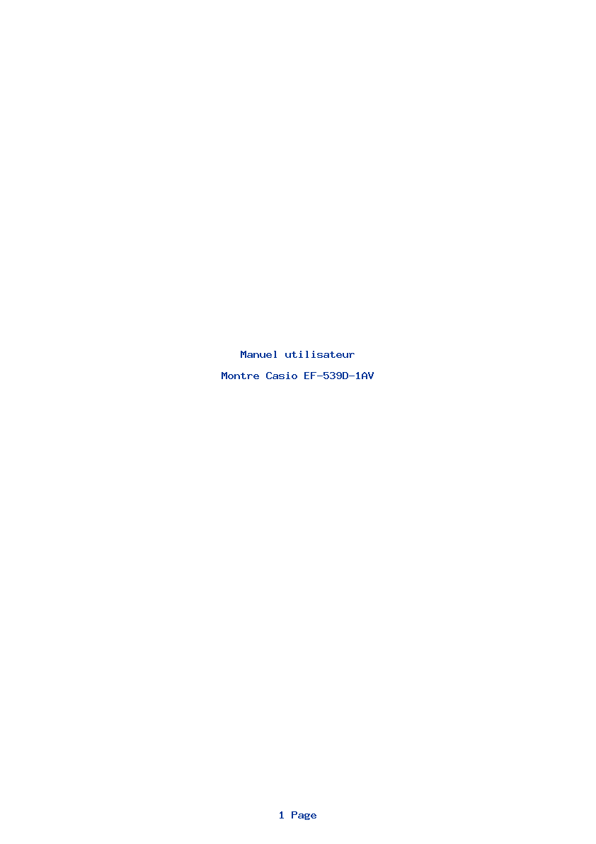 Page 1 de la notice Manuel utilisateur Casio EF-539D-1AV