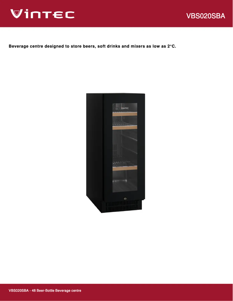 Página 1 del manual Ficha técnica Vintec VBS020SBB
