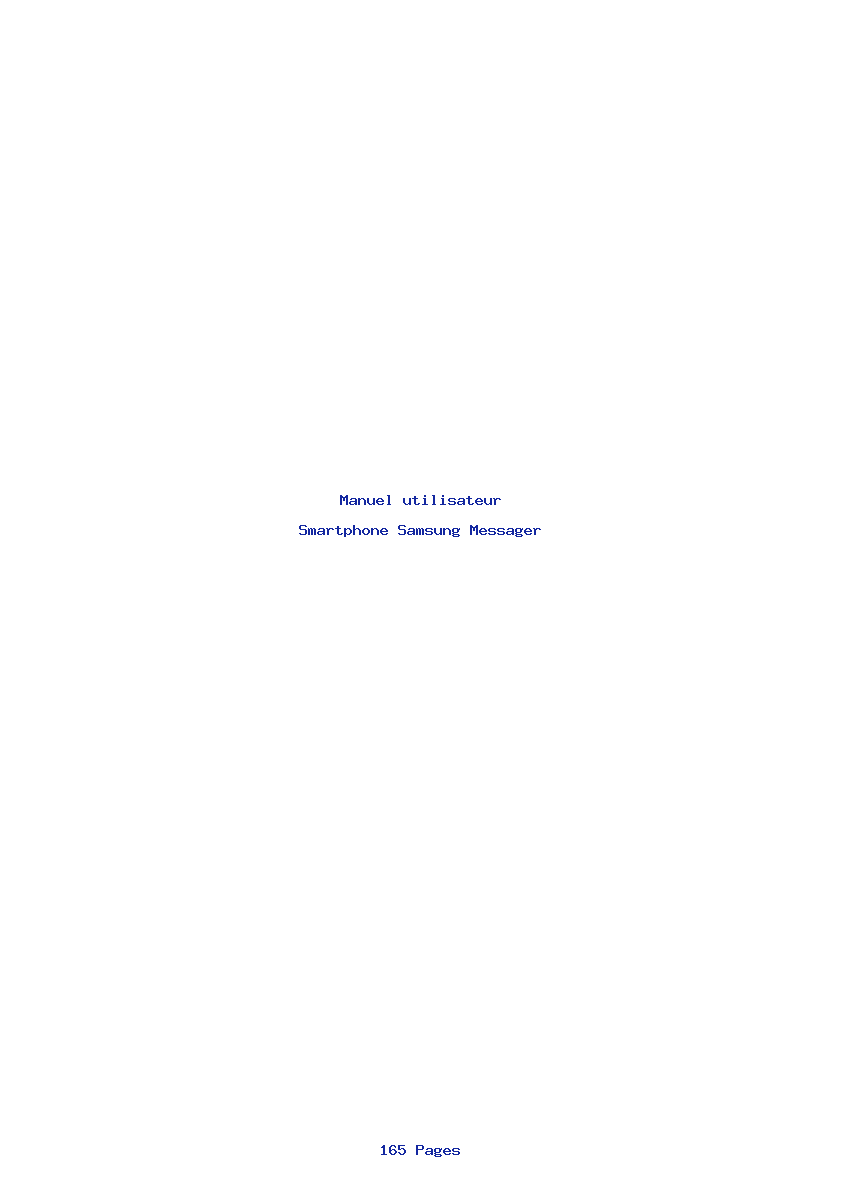 Page 1 de la notice Manuel utilisateur Samsung Messager