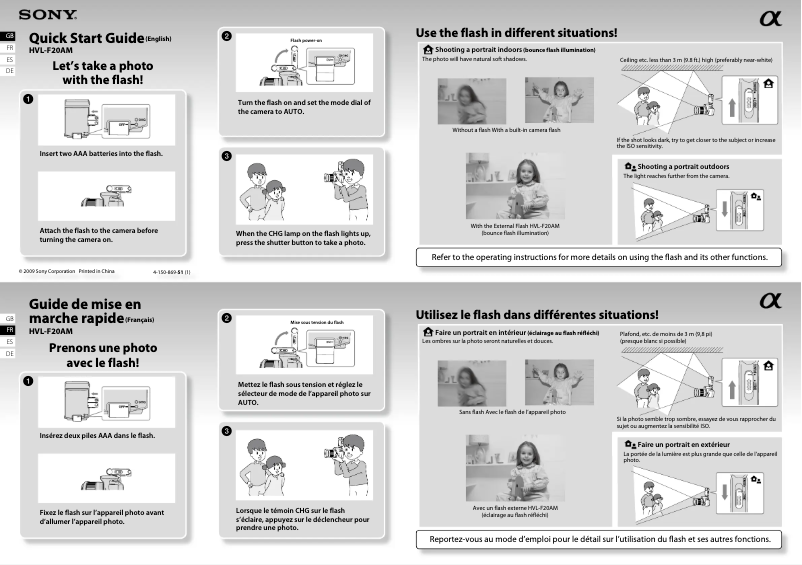 Page n°1 - Manuel utilisateur Sony HVL-F20AM