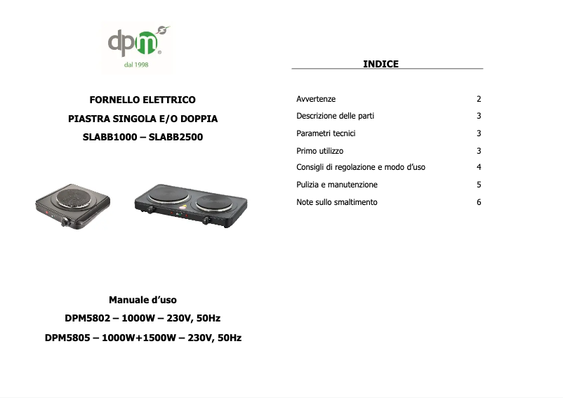 Página 1 del manual Manual de usuario DPM SLABB2500