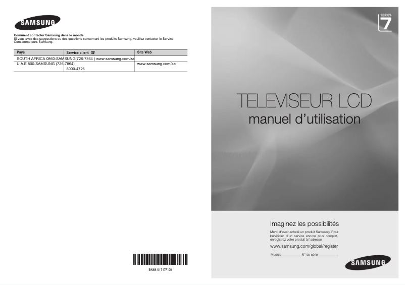 Página 1 del manual Manual de usuario Samsung LA46A750R1R