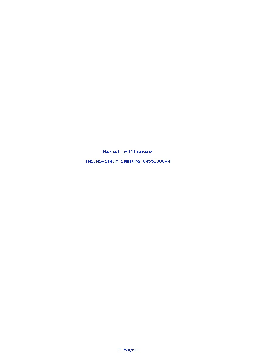 Page 1 de la notice Manuel utilisateur Samsung QA55S90CAW