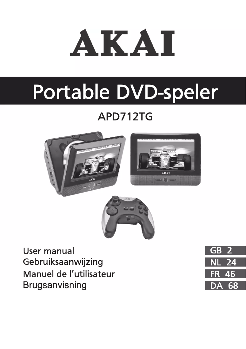 Page 1 de la notice Manuel utilisateur AKAI APD712TG