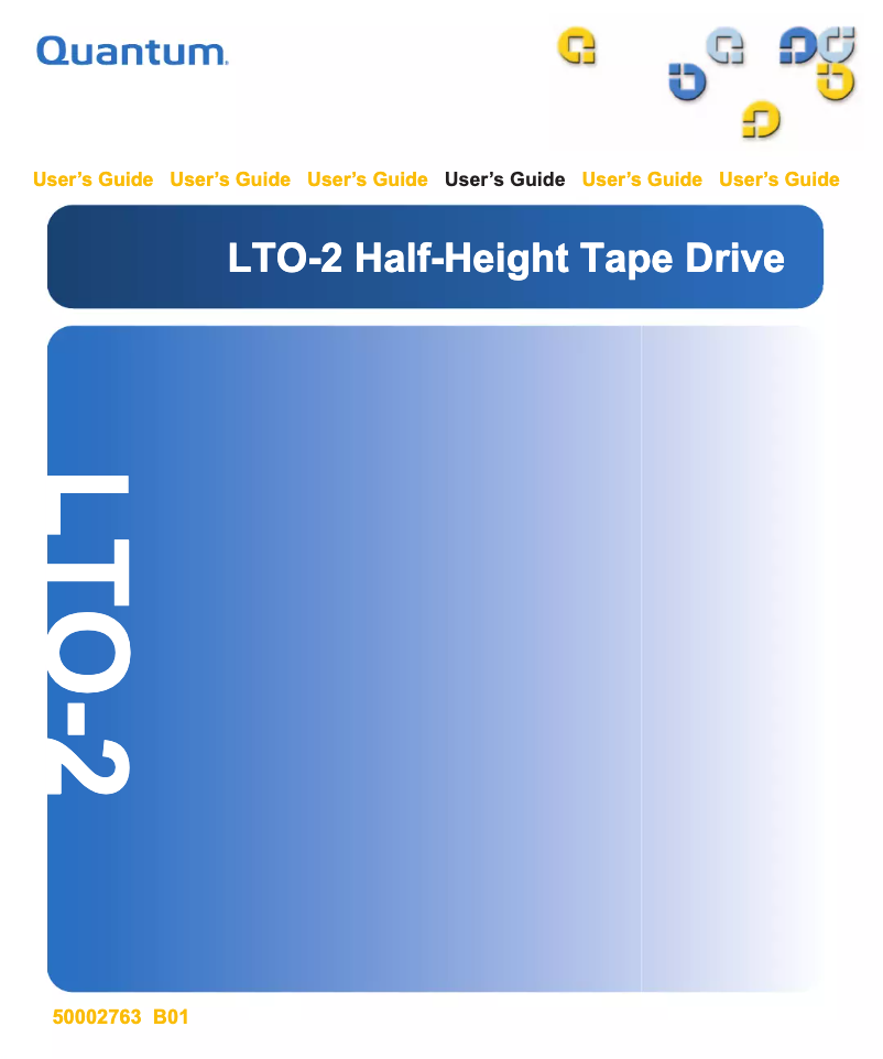 Page 1 de la notice Manuel utilisateur Quantum LTO-2