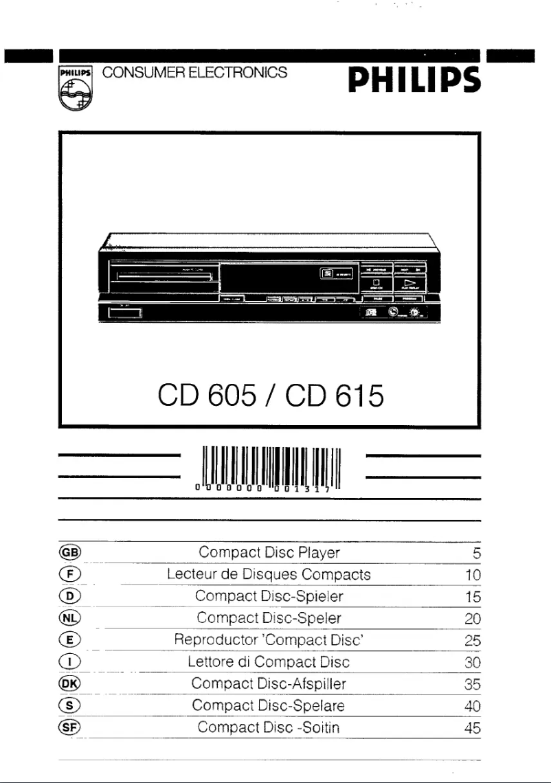 Page 1 of the manual User Manual Philips CD615