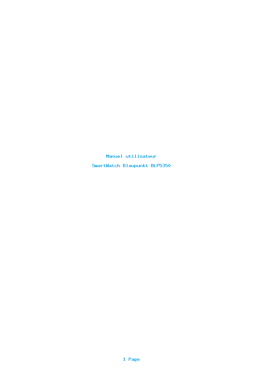 Page 1 de la notice Manuel utilisateur Blaupunkt BLP5350