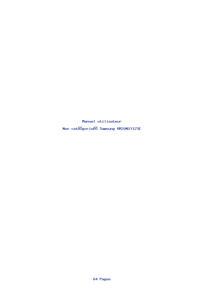 Page 1 de la notice Manuel utilisateur Samsung RR20N1Y1ZSE