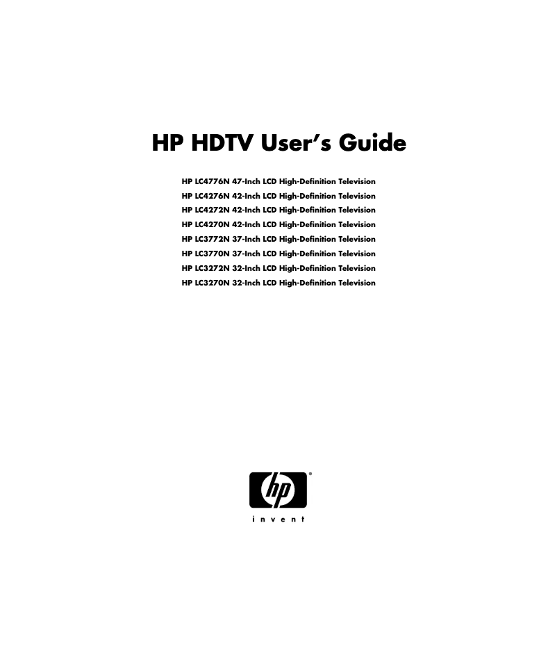 Page 1 of the manual User Manual HP LC4276N