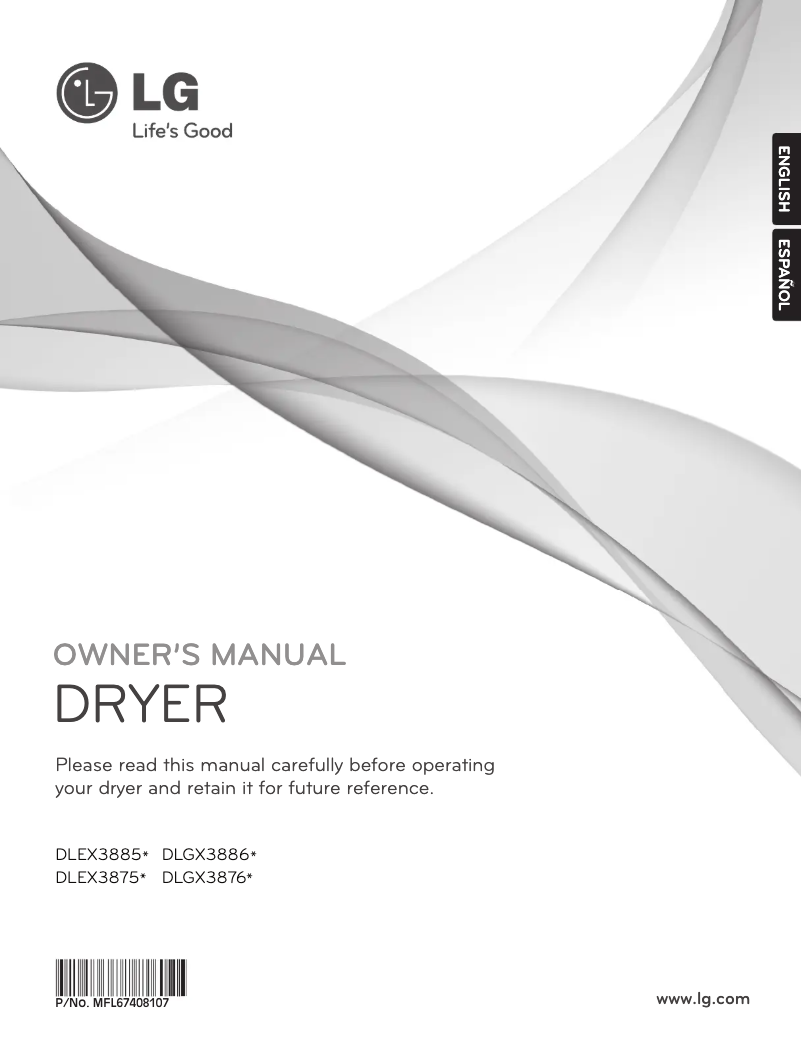 Page 1 of the manual User Manual LG DLEX3885W