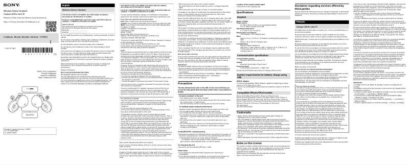 Page n°1 - Manuel utilisateur Sony WF-L900